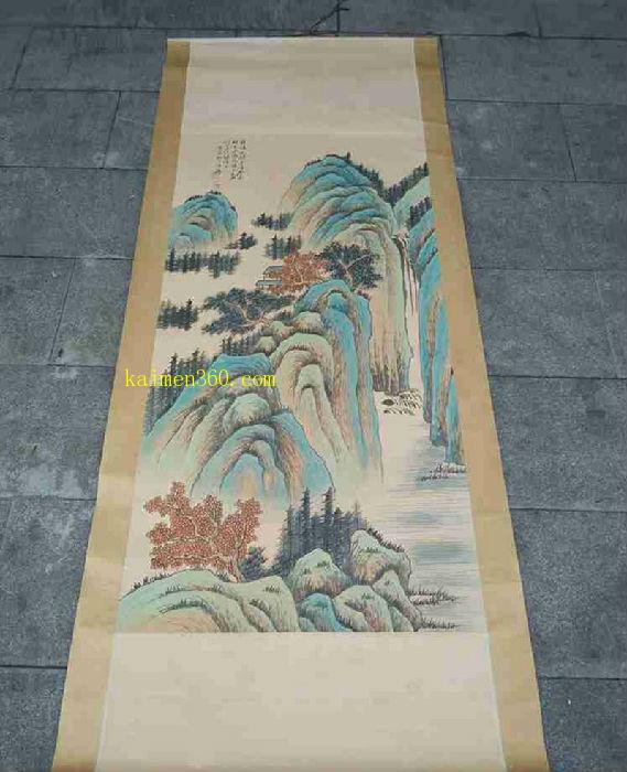 名人张大千手绘山水风景作品