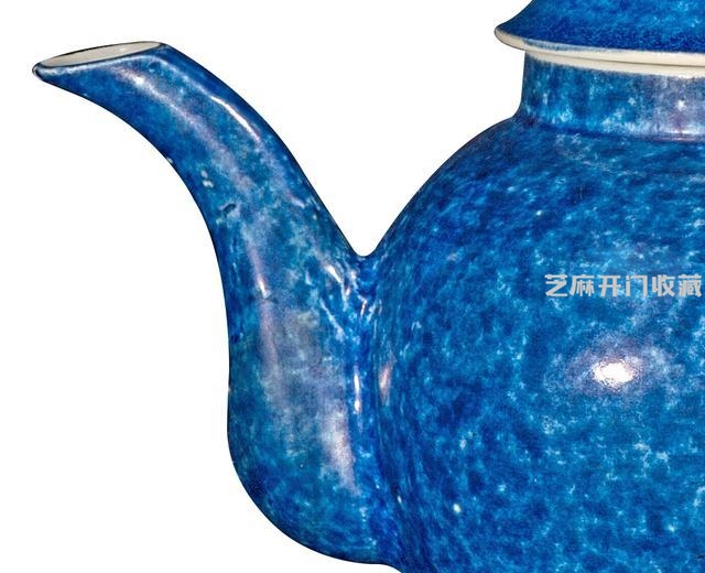 宣德 洒蓝端柄小壶