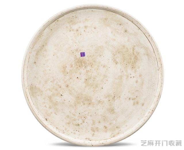 宣德 青花并蒂莲三友图大盘