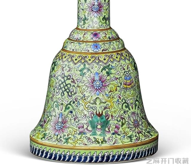 乾隆 粉彩缠枝莲纹高足供盘（对）