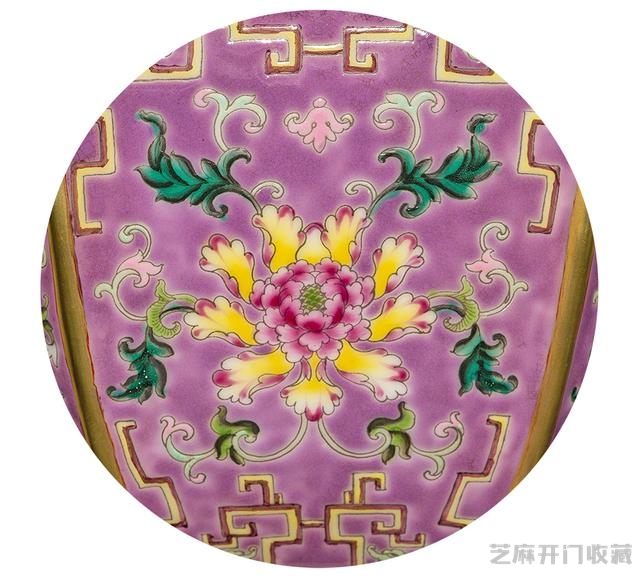 雍正 洋彩描金花卉舞凤纹螭耳长颈六方瓶（对）