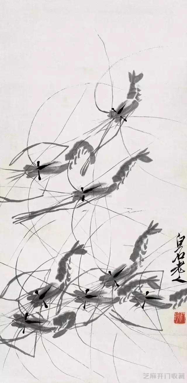 欣赏白石老人-水墨虾蟹画，太美了！