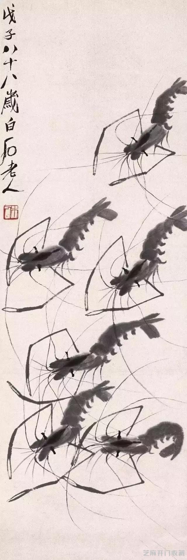 欣赏白石老人-水墨虾蟹画，太美了！