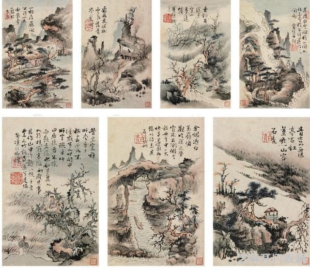 髡残绘画作品