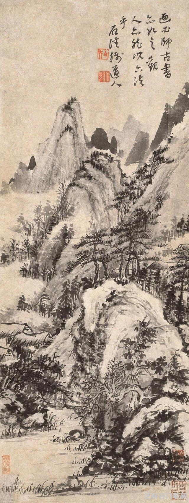 髡残绘画作品