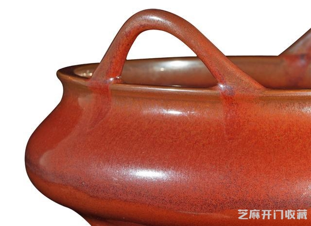 乾隆 紫金釉凤眼耳香炉