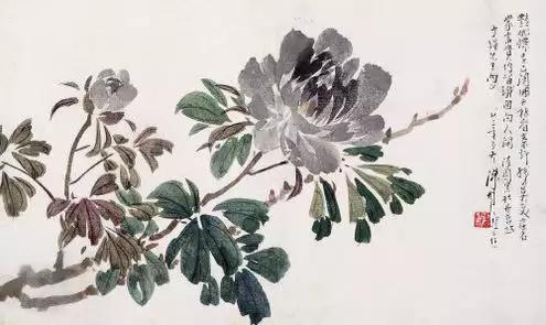 陈树人花鸟 枫红花艳画更美