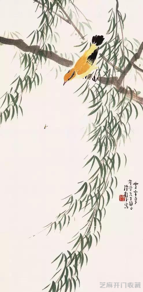 陈树人花鸟 枫红花艳画更美