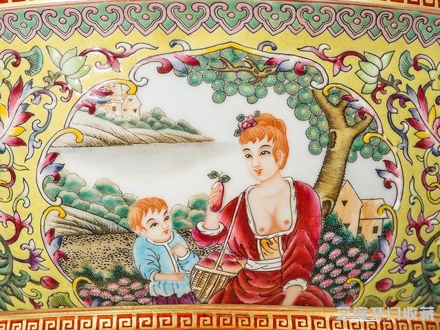 雍正 粉彩描金开光西洋人暖锅
