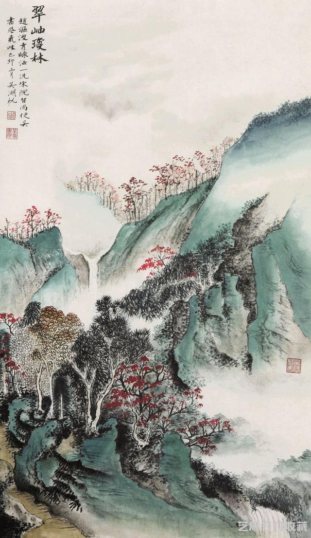吴湖帆师古山水笔墨借鉴