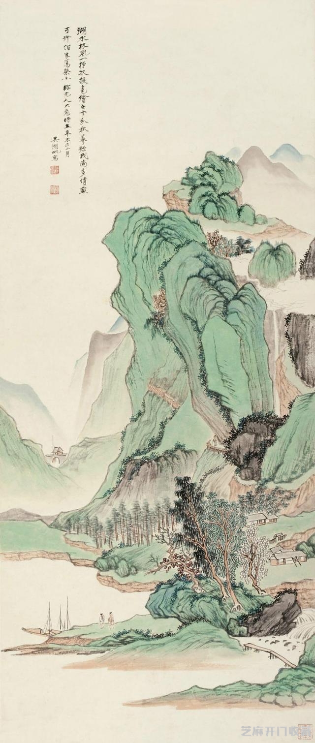 吴湖帆师古山水笔墨借鉴