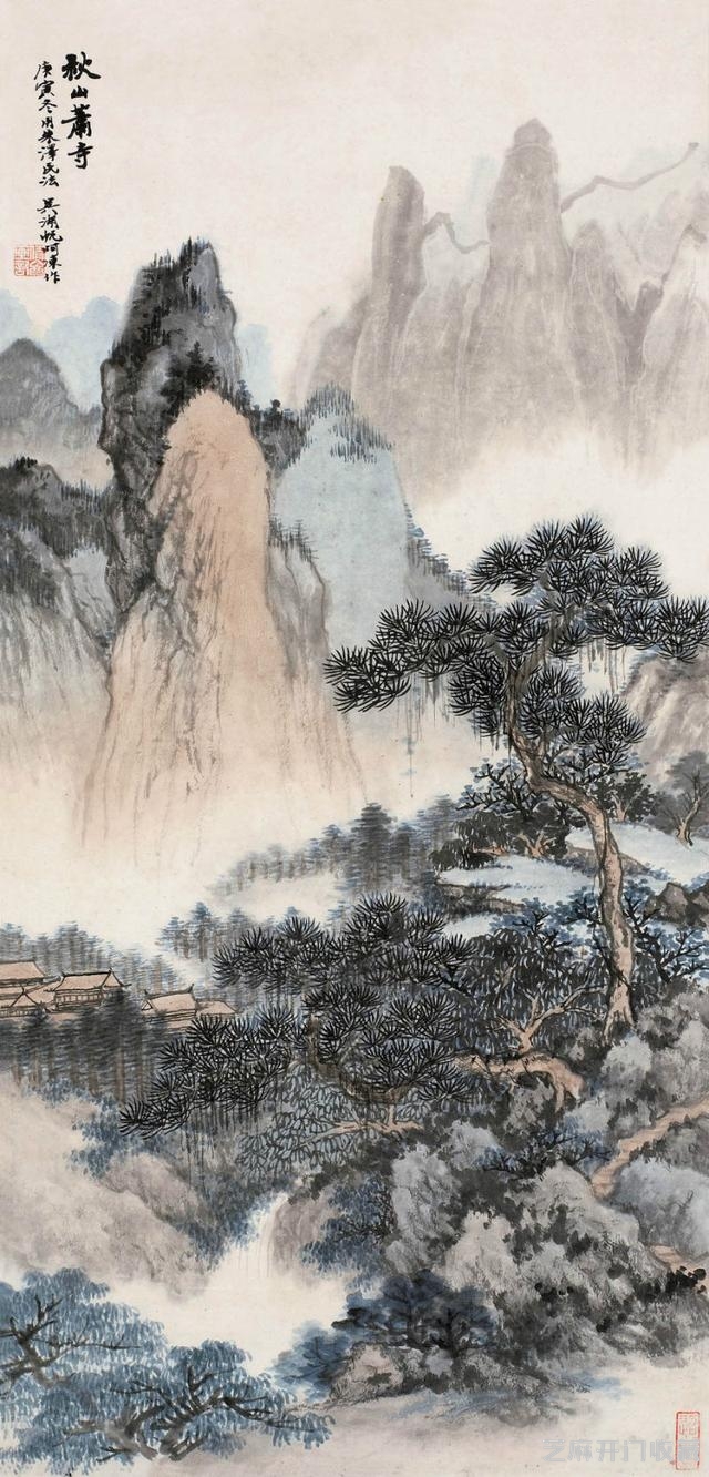 吴湖帆师古山水笔墨借鉴