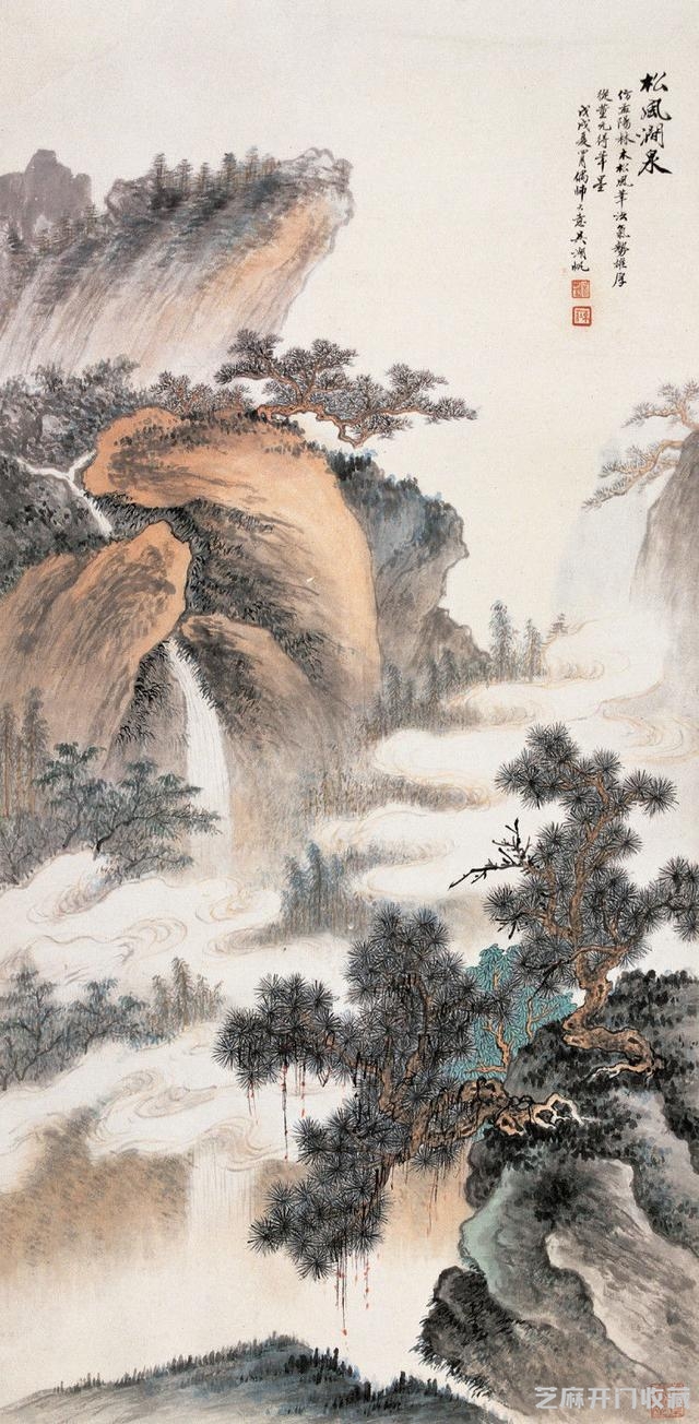 吴湖帆师古山水笔墨借鉴