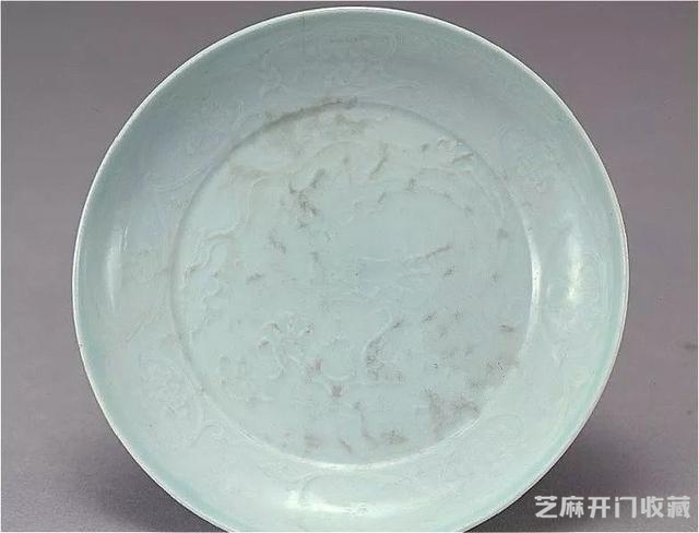 元卵白釉印花盘，全球孤品！