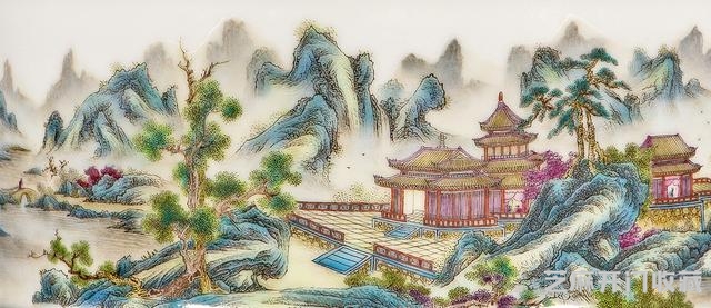 乾隆 粉彩描金花卉山水纹盖豆