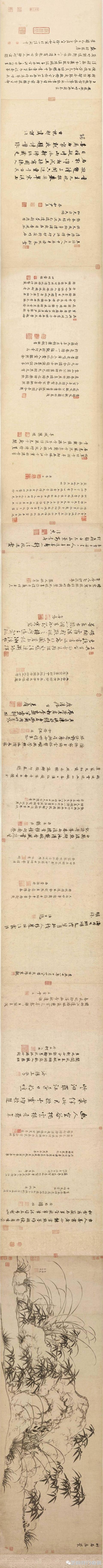 收藏|中国古代名画《竹石幽兰图卷》（高清长卷）
