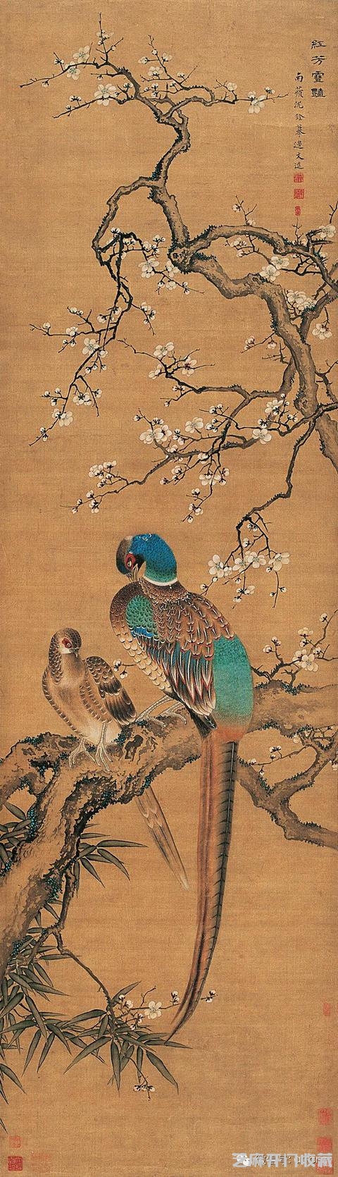 沈铨百鸟图与吕纪 边文进花鸟比较