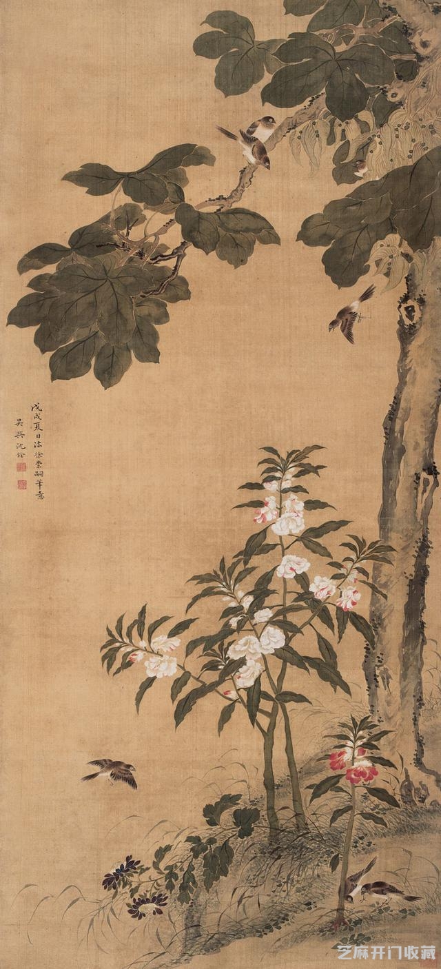 沈铨百鸟图与吕纪 边文进花鸟比较