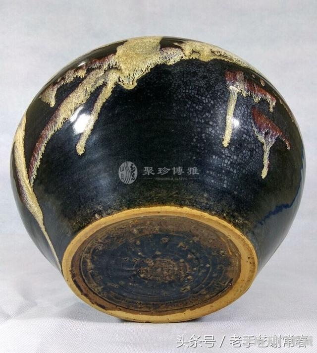吉州窑：宋代吉州窑窑变荷叶盖罐