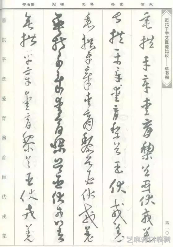 智永怀素沈粲刘墉于右任《草书千字文》