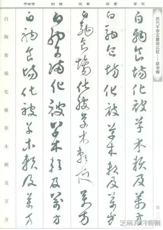 智永怀素沈粲刘墉于右任《草书千字文》