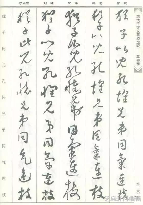 智永怀素沈粲刘墉于右任《草书千字文》