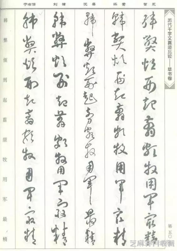 智永怀素沈粲刘墉于右任《草书千字文》