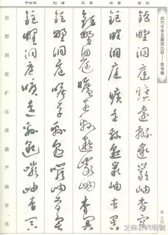 智永怀素沈粲刘墉于右任《草书千字文》