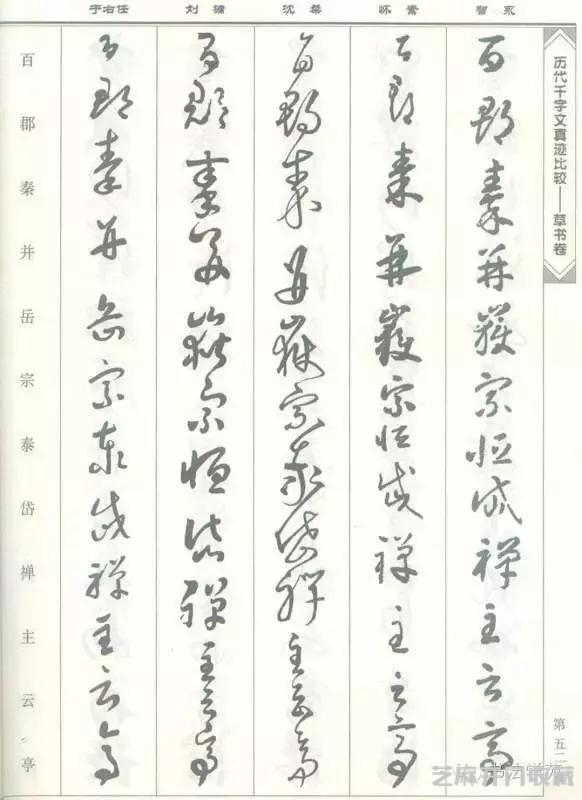 智永怀素沈粲刘墉于右任《草书千字文》