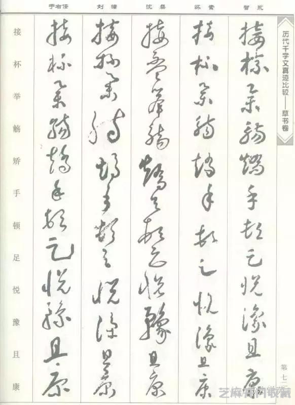 智永怀素沈粲刘墉于右任《草书千字文》