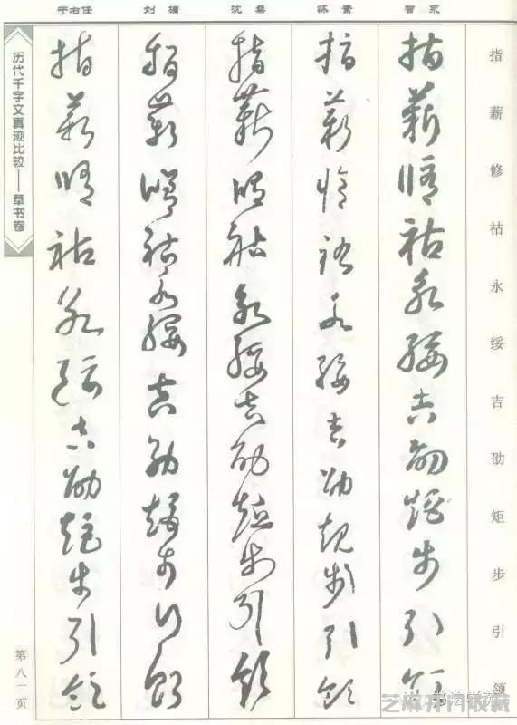 智永怀素沈粲刘墉于右任《草书千字文》