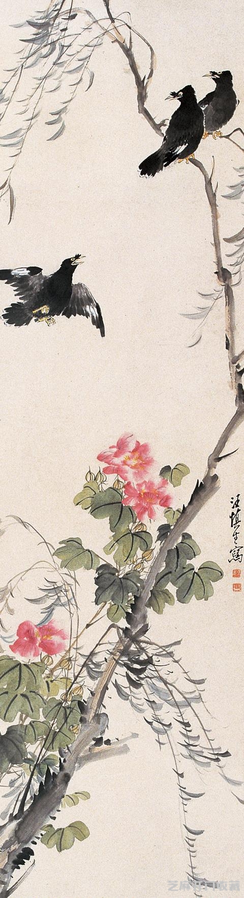 汪慎生花鸟作品欣赏