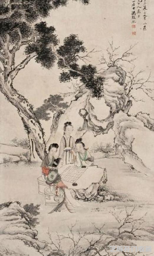 国画大师袁松年与冯超然的山石