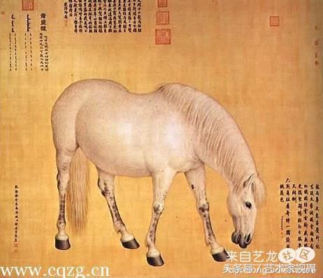 清 郎世宁奉命恭画《十骏图》