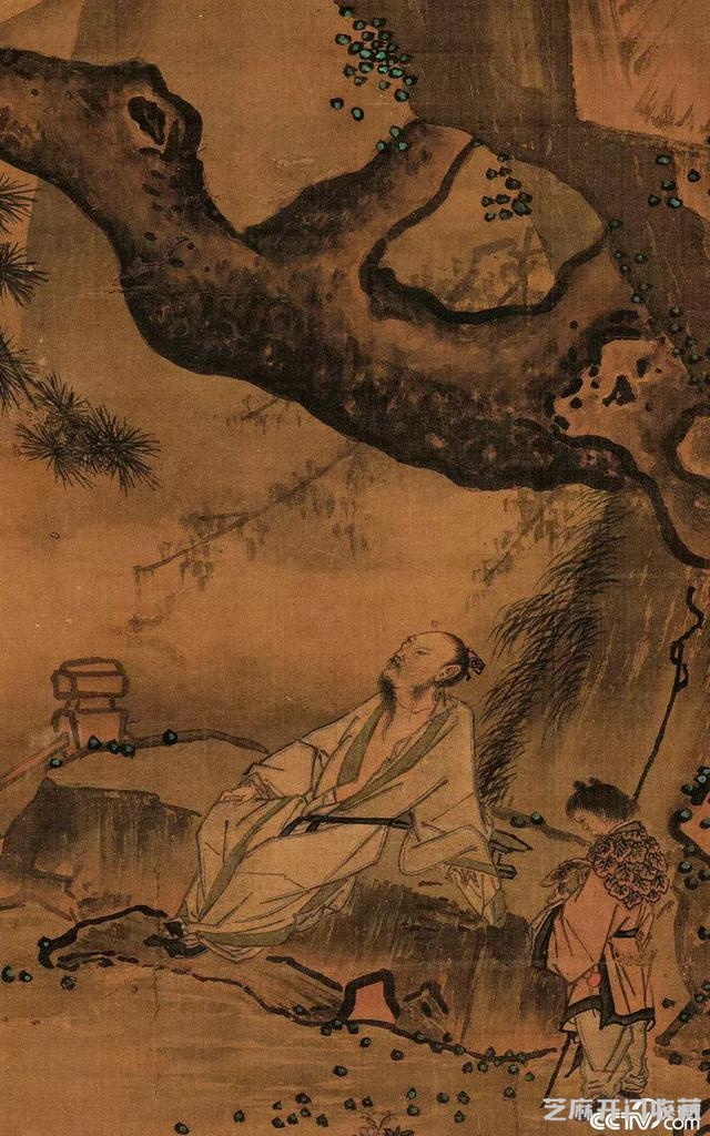 「央视画廊」传世墨迹：一画一境 马远《松寿图》
