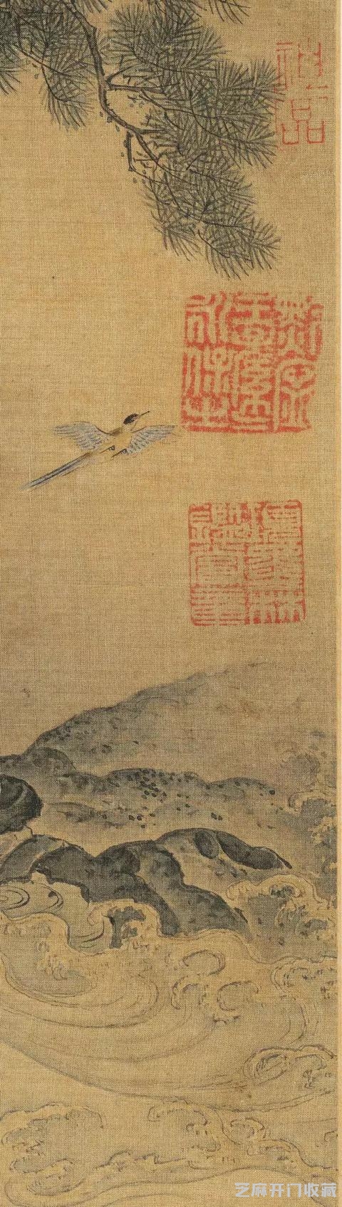 宋 佚名《画松涧山禽图》（高清）