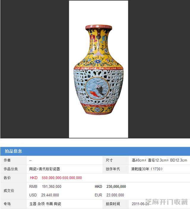 全球仅三件的乾隆墨地粉彩