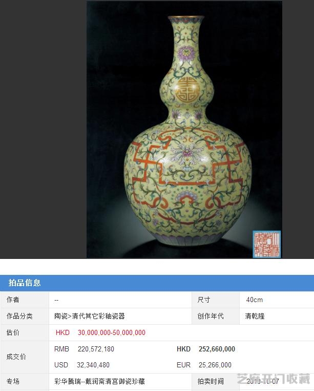 全球仅三件的乾隆墨地粉彩