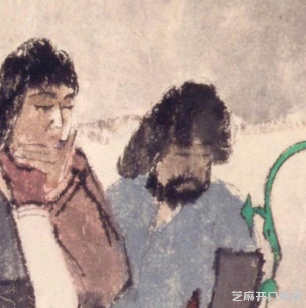 傅抱石《苏武牧羊图》，横幅高清图
