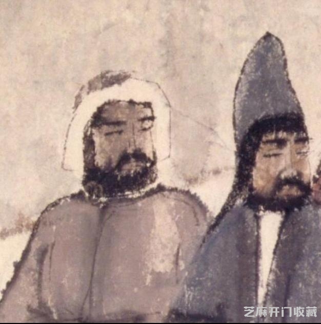 傅抱石《苏武牧羊图》，横幅高清图