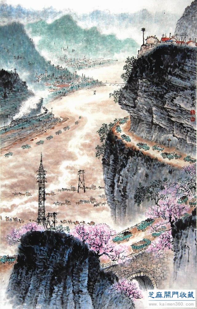 中国现代中国画家钱松喦先生作品