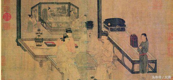 周文矩《重屏会棋图》卷（北宋摹本）