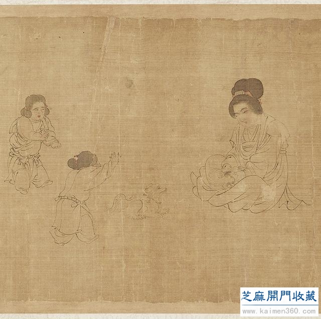 书画 | 五代 周文矩《宫中图》宋摹本人物缺失部分修补复原
