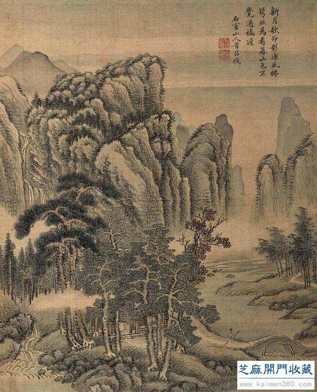 清代山水名家，名气虽不及唐伯虎，但是画得确实俊