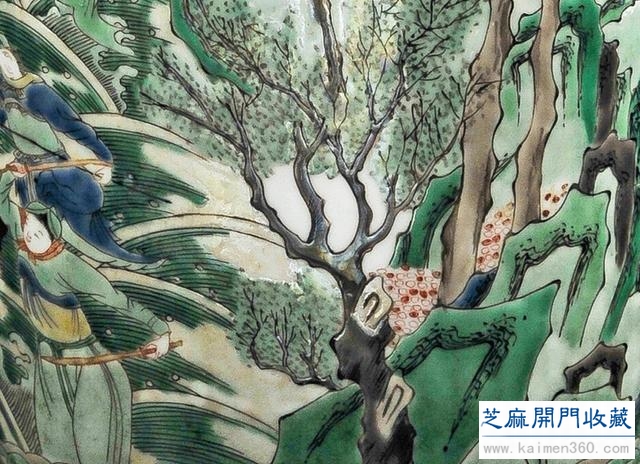 康熙 五彩哪吒闹东海纹棒槌瓶