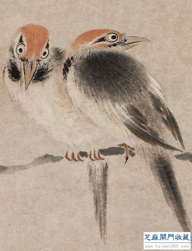 「国画精赏」清 · 华嵒《朱菊秋禽图》