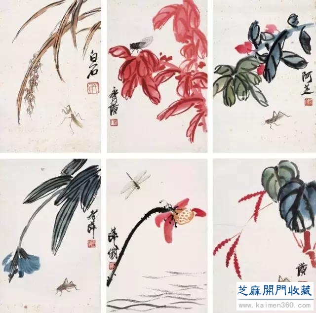 齐白石草虫图200张，他把草虫画活了