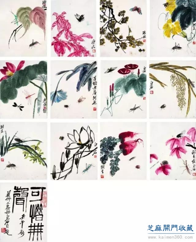 齐白石草虫图200张，他把草虫画活了