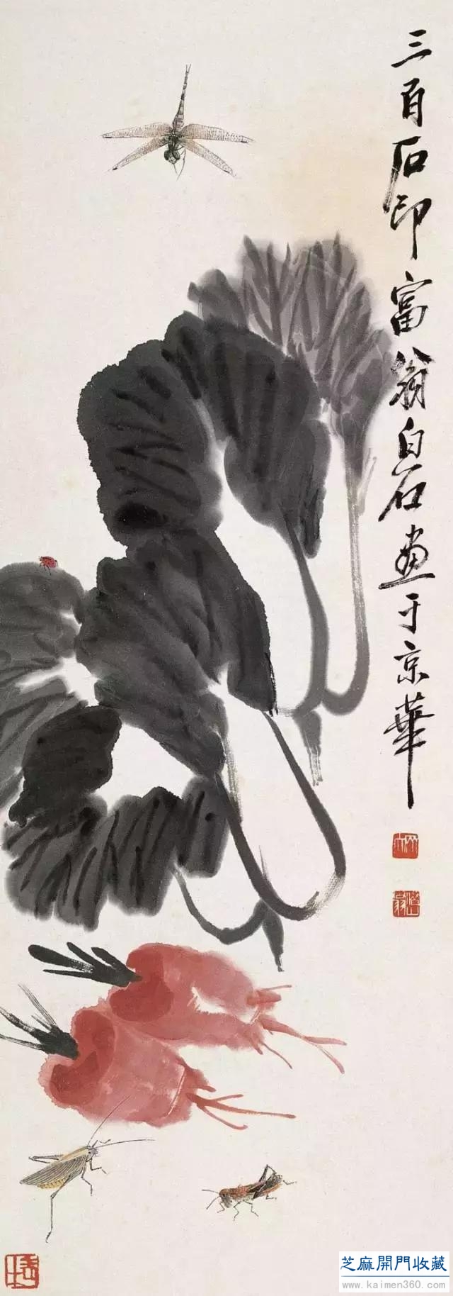 齐白石草虫图200张，他把草虫画活了