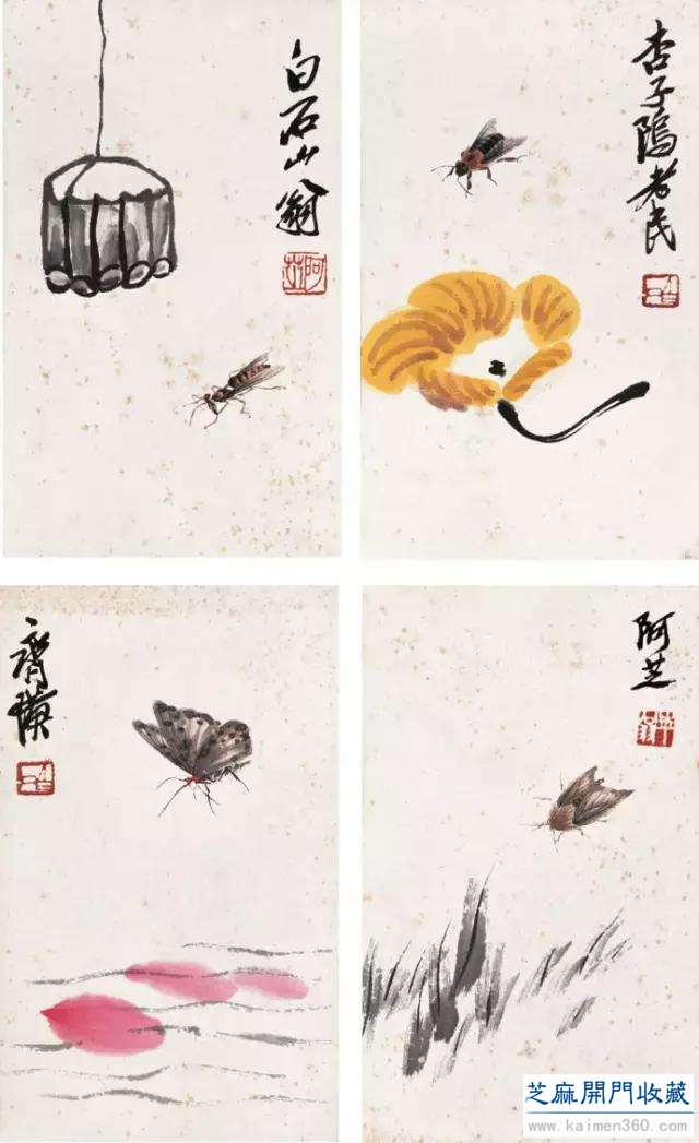 齐白石草虫图200张，他把草虫画活了